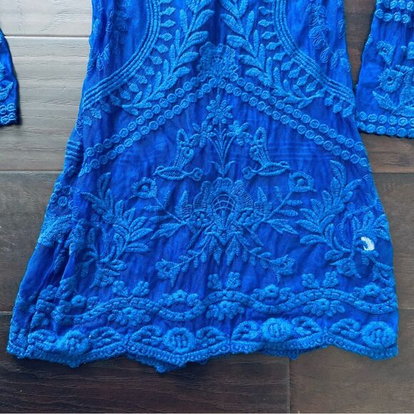 Goldie London Sexy Royal Blue See-Through Lace Bodycon Cocktail Dress | Size: M - Picture 3 of 8